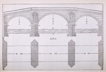 Aufriss einer Brücke (Illustration aus einer Faksimile-Kopie von 